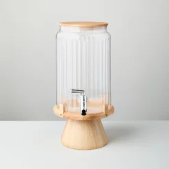 7.7L Fluted Acrylic Drink Dispenser With Wood Stand - Hearth & Hand™ With Magnolia -Cozy Living Hub GUEST 01bc3887 534e 421c a289 39a85b117e1e
