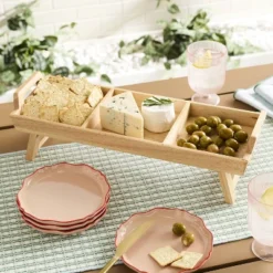 19" Foldable Wood Serving Tray Brown - Hearth & Handâ„¢ With Magnolia