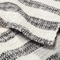 Contrast Edge Stripe Throw Blanket Railroad Gray/Cream - Hearth & Hand™ With Magnolia -Cozy Living Hub GUEST 0a74bc6c 6488 48cf 9a5e 7202f8c219e4