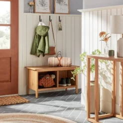 Engineered Stripes Woven Stadium Blanket Terracotta Brown - Hearth & Handâ„¢ With Magnolia