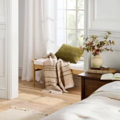 14"x20" Tufted Lumbar Toss Pillow Green - Hearth & Handâ„¢ With Magnolia