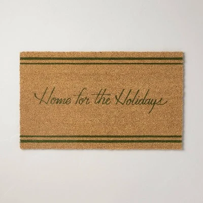 Home For The Holidays Coir Christmas Doormat Tan/Evergreen - Hearth & Hand™ With Magnolia 3 Home For The Holidays Coir Christmas Doormat Tan/Evergreen - Hearth & Hand™ With Magnolia - Image 3