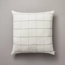 26"x26" Grid Lines Matelassé Euro Bed Pillow - Hearth & Hand™ With Magnolia -Cozy Living Hub GUEST 1cfc430c 3527 48f7 9177 6aa536143abe