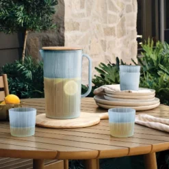 3L Acrylic Beverage Pitcher And Cup Set Blue - Hearth & Hand™ With Magnolia -Cozy Living Hub GUEST 287e3bc1 700f 44cb 8a0d af478976971c