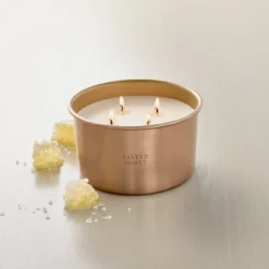 4 Wick Metal Salted Honey Jar Candle 20oz - Hearth & Handâ„¢ With Magnolia