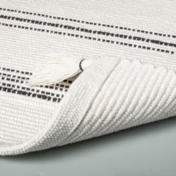 Tonal Stripes Bath Rug Sour Cream/Railroad Gray - Hearth & Hand™ With Magnolia -Cozy Living Hub GUEST 2f18d171 85d9 4317 8172 0e2d70fef955