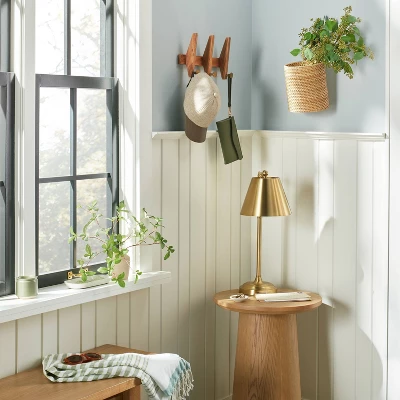 Wood & Brass Hook Rail - Hearth & Hand™ With Magnolia 1 Wood & Brass Hook Rail - Hearth & Hand™ With Magnolia