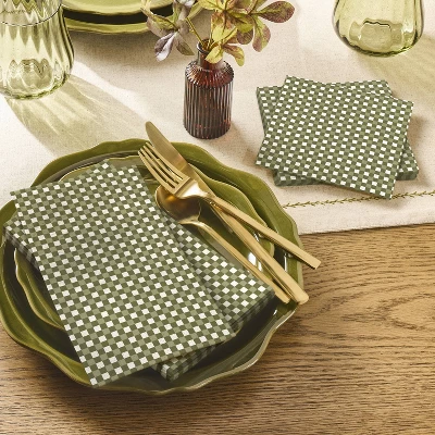16ct Gingham Paper Guest Towels Green - Hearth & Hand™ With Magnolia 1 16ct Gingham Paper Guest Towels Green - Hearth & Hand™ With Magnolia