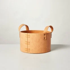 Faux Leather Storage Bin Camel Brown - Hearth & Hand™ With Magnolia -Cozy Living Hub GUEST 44d96e68 729c 45be 9c1d 095880db7830