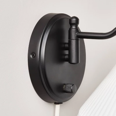 Fabric Shade Wall Sconce Black/Cream - Hearth & Hand™ With Magnolia 4 Fabric Shade Wall Sconce Black/Cream - Hearth & Hand™ With Magnolia - Image 4