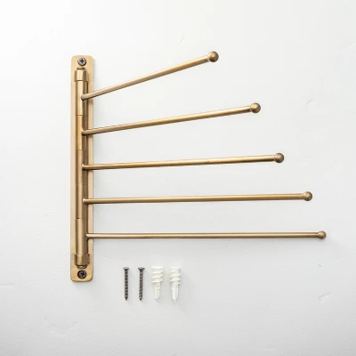 Brushed Metal Swivel Coat Rack Brass Finish - Hearth & Hand™ With Magnolia 2 Brushed Metal Swivel Coat Rack Brass Finish - Hearth & Hand™ With Magnolia - Image 2