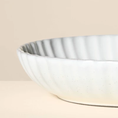25oz Scalloped Edge Stoneware Pasta/Grain Bowl Cream - Hearth & Hand™ With Magnolia 2 25oz Scalloped Edge Stoneware Pasta/Grain Bowl Cream - Hearth & Hand™ With Magnolia - Image 2