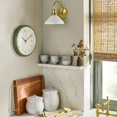 13" Wall Clock Green/Chrome - Hearth & Hand™ With Magnolia 1 13" Wall Clock Green/Chrome - Hearth & Hand™ With Magnolia