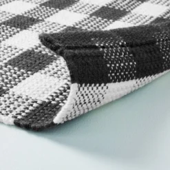 Textured Gingham Indoor/Outdoor Woven Area Rug Dark Gray/Cream - Hearth & Hand™ With Magnolia 7 Textured Gingham Indoor/Outdoor Woven Area Rug Dark Gray/Cream - Hearth & Hand™ With Magnolia -Cozy Living Hub GUEST 59c84c51 ff59 41d4 aafd 9637c81802a5