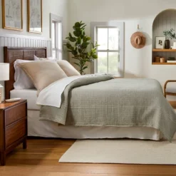 Microstripe Matelassé Coverlet - Hearth & Hand™ With Magnolia -Cozy Living Hub GUEST 5b91dd5e 99a7 4ba8 840e 26e86a998f37 1