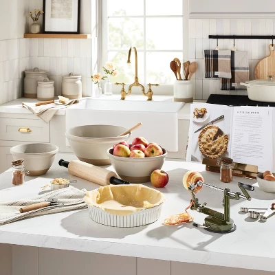 10.5" Fluted Stoneware Pie Dish Cream - Hearth & Hand™ With Magnolia 1 10.5" Fluted Stoneware Pie Dish Cream - Hearth & Hand™ With Magnolia