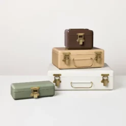 5" Small Metal Box Set With Brass Hardware Brown - Hearth & Hand™ With Magnolia -Cozy Living Hub GUEST 6df7a57d 3e25 4fad 8684 ad431b2274ec