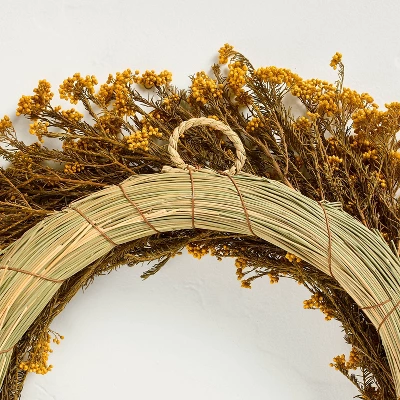 21.25" Preserved Golden Yarrow Fall Wreath - Hearth & Hand™ With Magnolia 3 21.25" Preserved Golden Yarrow Fall Wreath - Hearth & Hand™ With Magnolia - Image 3