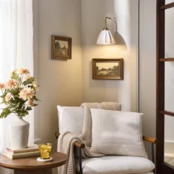 Fluted Ceramic Sconce White/Gold - Hearth & Handâ„¢ With Magnolia