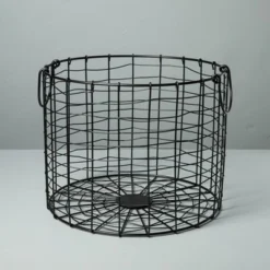 Round Wire Storage Basket With Handles Black - Hearth & Hand™ With Magnolia -Cozy Living Hub GUEST 89271918 20ca 45a0 9c44 39bb0a31b0f0