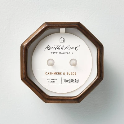 Octagonal Ceramic Cashmere & Suede Fall Jar Candle Metallic Bronze - Hearth & Hand™ With Magnolia 2 Octagonal Ceramic Cashmere & Suede Fall Jar Candle Metallic Bronze - Hearth & Hand™ With Magnolia - Image 2