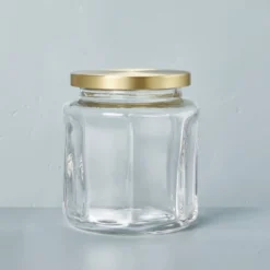 Sculpted Glass Canister Clear/Brass - Hearth & Hand™ With Magnolia -Cozy Living Hub GUEST 915af183 2194 4587 ac6b 1c8b82b24702