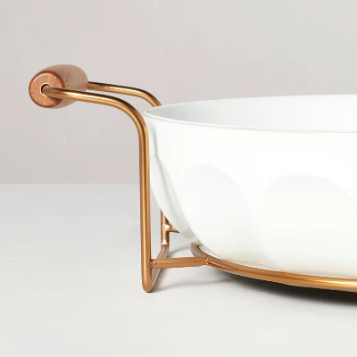 3qt Oven-to-Table Fluted Stoneware Round Baking Dish With Cradle Carrier Cream - Hearth & Hand™ With Magnolia 3 3qt Oven-to-Table Fluted Stoneware Round Baking Dish With Cradle Carrier Cream - Hearth & Hand™ With Magnolia - Image 3