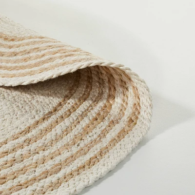 Round 6' Multi Stripe Braided Jute Area Rug Cream/Tan - Hearth & Hand™ With Magnolia 3 Round 6' Multi Stripe Braided Jute Area Rug Cream/Tan - Hearth & Hand™ With Magnolia - Image 3