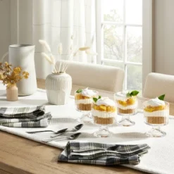 4pk 8oz Fluted Glass Parfait Cup Set Clear - Hearth & Hand™ With Magnolia