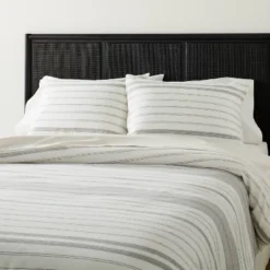 Alternating Pinstripe Duvet & Sham Set Gray/Cream - Hearth & Hand™ With Magnolia -Cozy Living Hub GUEST 99ea9eaa a4ca 48b7 8e04 56feb59ec9f6 1