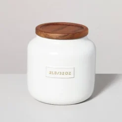 Dry Goods Stoneware Canister With Wood Lid Cream/Brown - Hearth & Hand™ With Magnolia -Cozy Living Hub GUEST 9a628954 fe13 4a85 8006 a0d2b4f27491