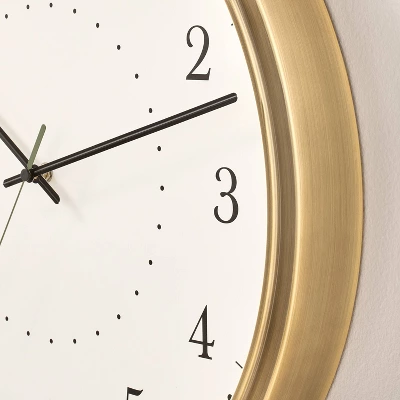 20" Brass Analog Circular Wall Clock - Hearth & Hand™ With Magnolia 2 20" Brass Analog Circular Wall Clock - Hearth & Hand™ With Magnolia - Image 2