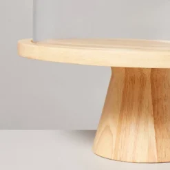11.5" Wooden Cake Stand With Glass Cloche - Hearth & Hand™ With Magnolia: Rubberwood Pedestal, Farmhouse Style -Cozy Living Hub GUEST 9b30f38f 5d00 4de3 b8b8 8d1b5fb61c0e