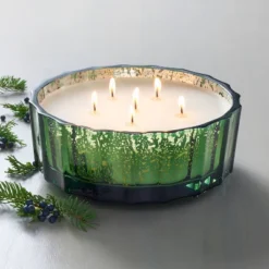 Mercury Glass Cypress & Pine Jar Christmas Candle Green 32oz - Hearth & Handâ„¢ With Magnolia