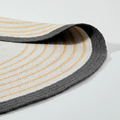 Oval 5' X 7' Border Stripe Braided Area Rug Neutral - Hearth & Hand™ With Magnolia 3 Oval 5' X 7' Border Stripe Braided Area Rug Neutral - Hearth & Hand™ With Magnolia - Image 3