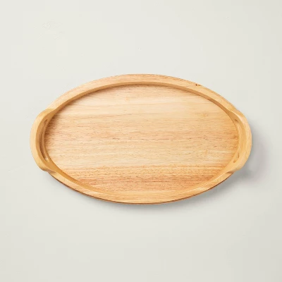 18" Round Rubberwood Serving Tray With Handles - Hearth & Hand™ With Magnolia 4 18" Round Rubberwood Serving Tray With Handles - Hearth & Hand™ With Magnolia - Image 4