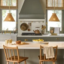 Brass With Rattan Shade Pendant Light - Hearth & Handâ„¢ With Magnolia