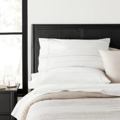 2pk Standard Cotton Percale Multistripe Pillowcase Set Gray/Neutrals - Hearth & Handâ„¢ With Magnolia