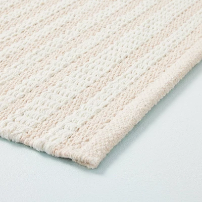 Textured Stripe Indoor/Outdoor Woven Area Rug Beige/Cream - Hearth & Hand™ With Magnolia 2 Textured Stripe Indoor/Outdoor Woven Area Rug Beige/Cream - Hearth & Hand™ With Magnolia - Image 2