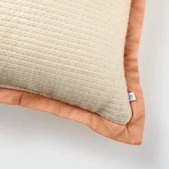 18"x18" Textured Woven Flange Detail Indoor/Outdoor Square Throw Pillow - Hearth & Hand™ With Magnolia -Cozy Living Hub GUEST b098f0cd 6bb2 4390 b3a8 5a27a79cb921