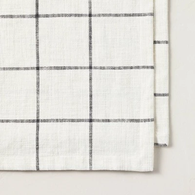 20"x90" Grid Lines Woven Table Runner Cream/Gray - Hearth & Hand™ With Magnolia 2 20"x90" Grid Lines Woven Table Runner Cream/Gray - Hearth & Hand™ With Magnolia - Image 2