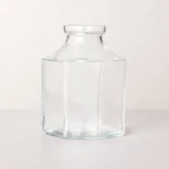 Octagonal Clear Glass Bottle Vase - Hearth & Hand™ With Magnolia -Cozy Living Hub GUEST b77fda3b 4964 41c9 b258 a7f93f4b99c9