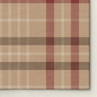 16ct Fall Plaid Paper Guest Towels Burgundy/Brown - Hearth & Hand™ With Magnolia 2 16ct Fall Plaid Paper Guest Towels Burgundy/Brown - Hearth & Hand™ With Magnolia - Image 2