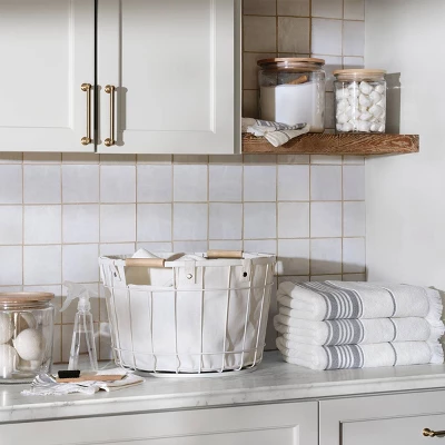 Wire & Fabric Laundry Hamper Sour Cream - Hearth & Hand™ With Magnolia 4 Wire & Fabric Laundry Hamper Sour Cream - Hearth & Hand™ With Magnolia - Image 4