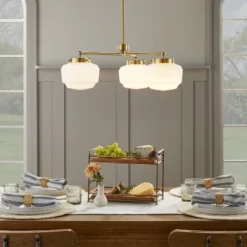 3-Arm Milk Glass Chandelier Ceiling Light - Hearth & Handâ„¢ With Magnolia