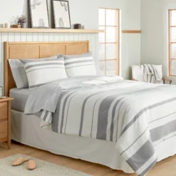 Herringbone Stripe Comforter & Sham Set Sour Cream/Railroad Gray 6 Herringbone Stripe Comforter & Sham Set Sour Cream/Railroad Gray -Cozy Living Hub GUEST c1de9510 0cb1 4d6a 8f79 c0da648367c9
