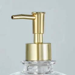Sculpted Glass Soap/Lotion Pump Dispenser Clear/Brass - Hearth & Hand™ With Magnolia -Cozy Living Hub GUEST d413e622 c778 407d a23b 34911bd8705e