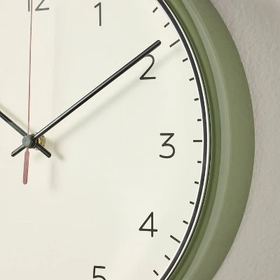 13" Wall Clock Green/Chrome - Hearth & Hand™ With Magnolia 2 13" Wall Clock Green/Chrome - Hearth & Hand™ With Magnolia - Image 2
