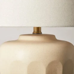 Faceted Ceramic Table Lamp Taupe/Cream (Includes LED Light Bulb) - Hearth & Hand™ With Magnolia -Cozy Living Hub GUEST da8e631d bb1b 4505 abbc ceff25417c31