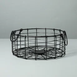 Round Wire Storage Basket With Handles Black - Hearth & Hand™ With Magnolia -Cozy Living Hub GUEST db906be6 c2aa 4ee5 bb74 a0cff421c0e0